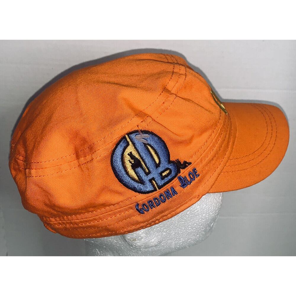 Gordona Bloe QUEEN Cadet Cap w/Pocket Adjustable Leader Embroidery Orange EUC